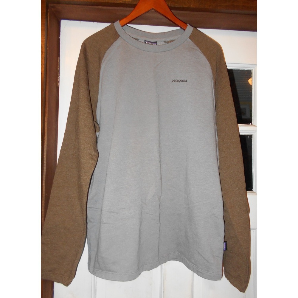 Patagonia Men's P-6 Logo Lightweight Crew Sweatshirt Size Xl Gray Brown Gorpcore - Picture 3 of 5